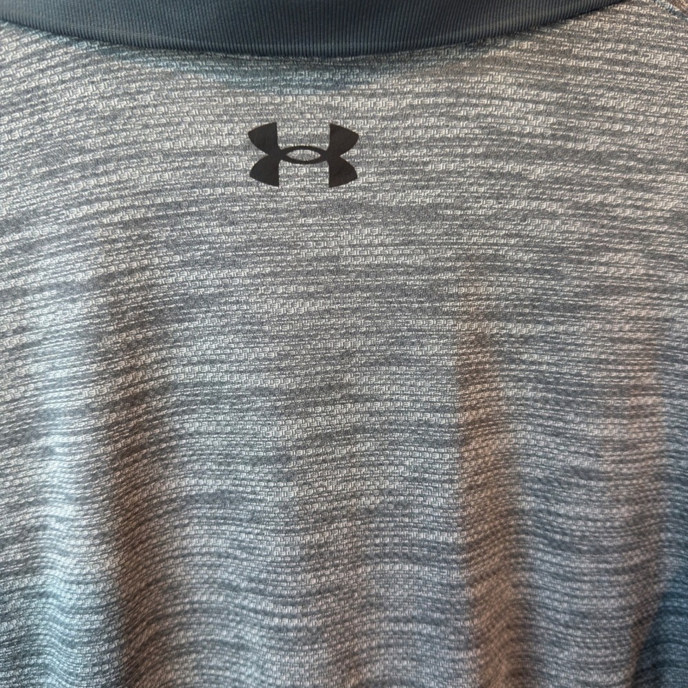 Under Armour Mens Performance Polo Shirt Gray Space Dye Short Sleeve LG Loose - Picture 6 of 7